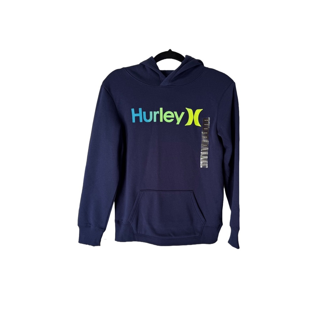 NEW WITH TAGS Hurley Blue Sweatshirt Classic Pullover Hoodie with Pocket